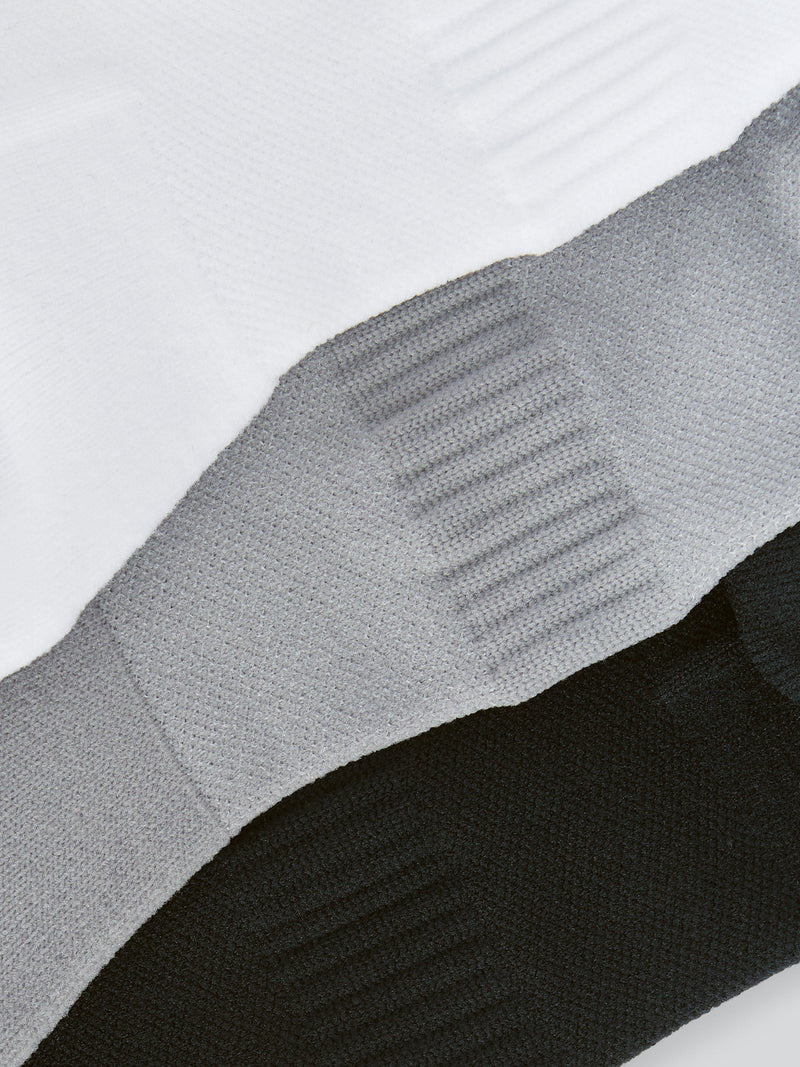 John Lewis trainer socks pack of 3 black white grey (British brand)