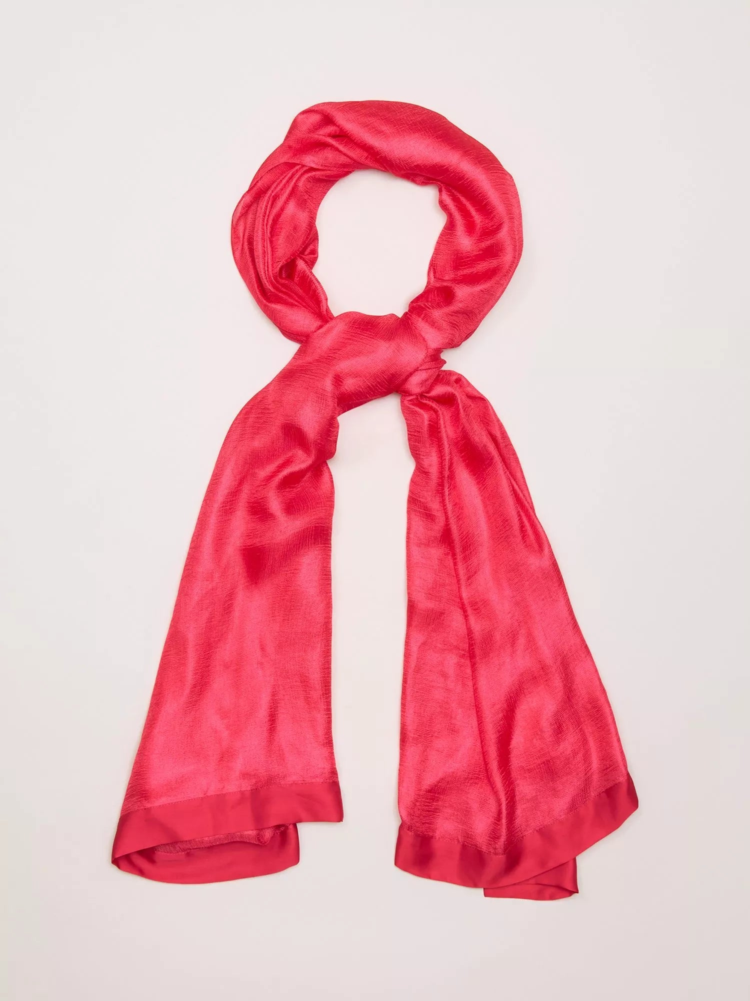 Phase Eight Satin Trim Scarf, Bright Pink, One Size