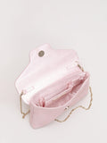 Phase Eight Sparkle Pure Suede Clutch Bag Pale Pink - British product