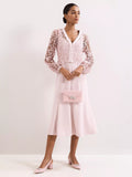 Phase Eight Sparkle Pure Suede Clutch Bag Pale Pink - British product