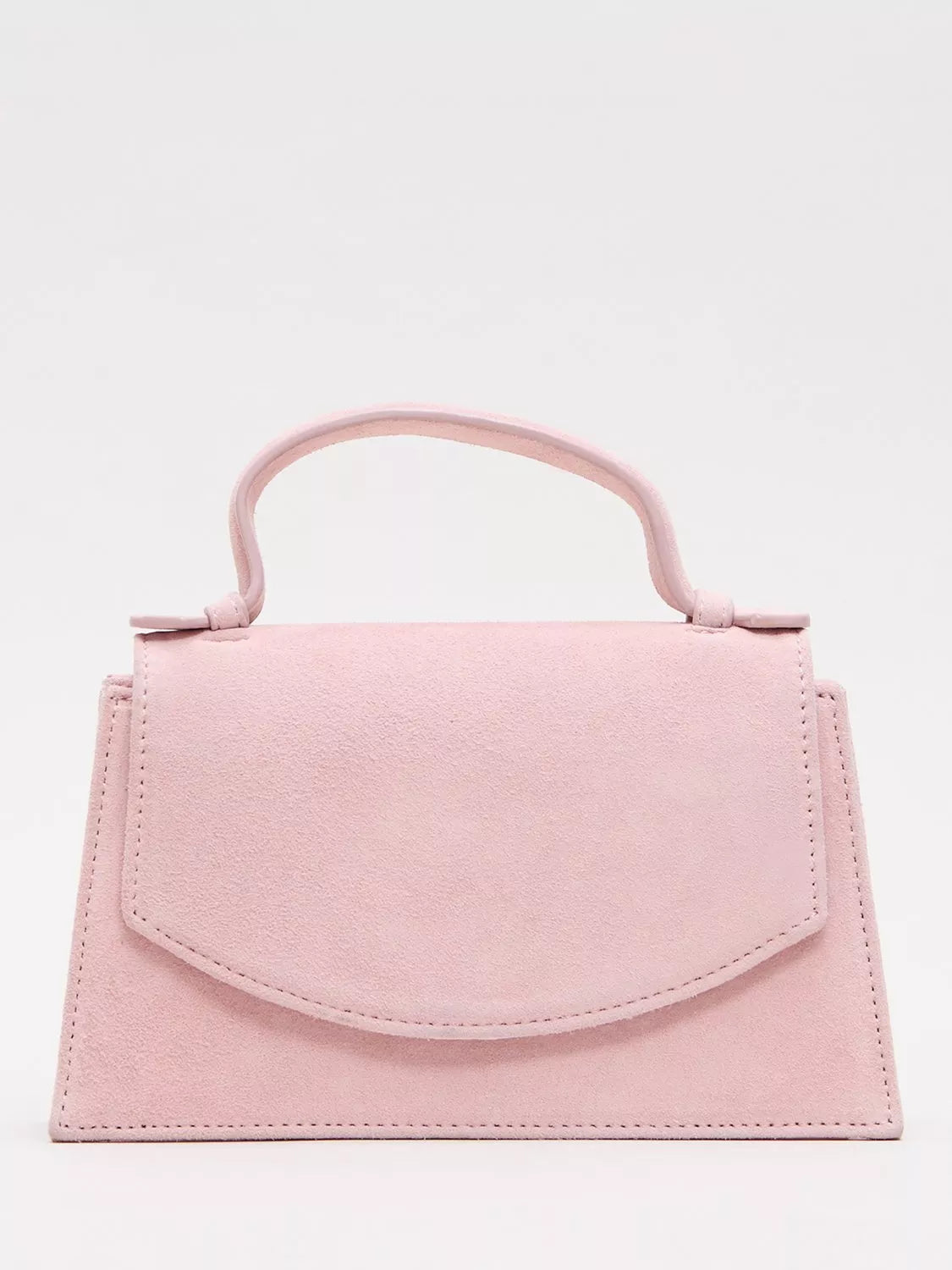 Phase Eight pure suede evening bag pale pink, imported from the UK