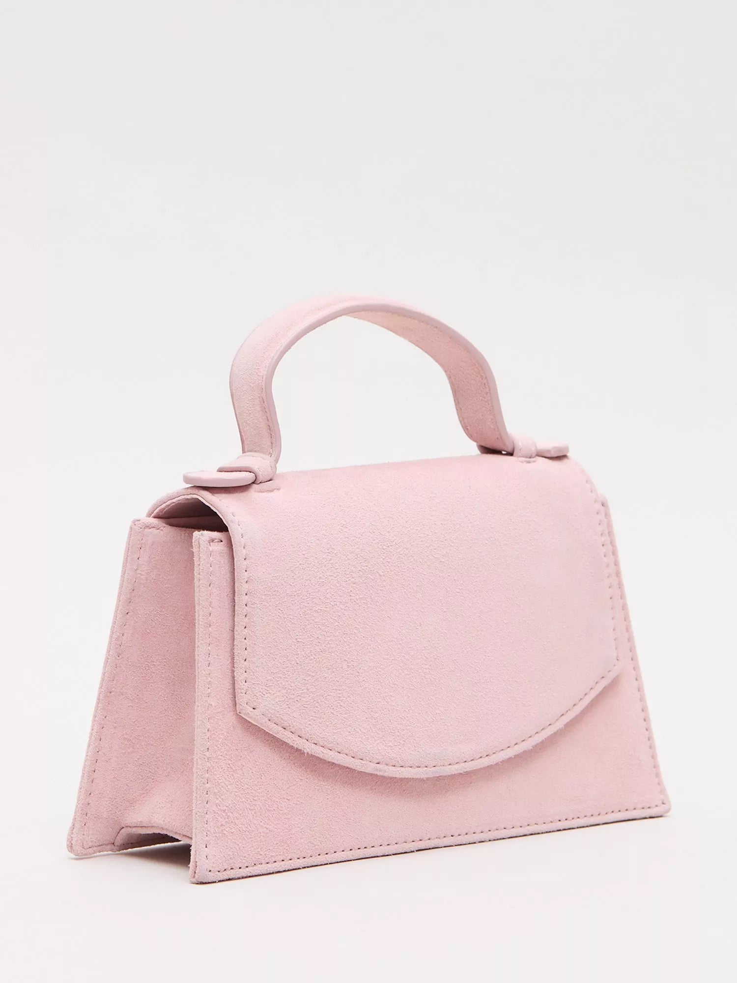 Phase Eight pure suede evening bag pale pink, imported from the UK