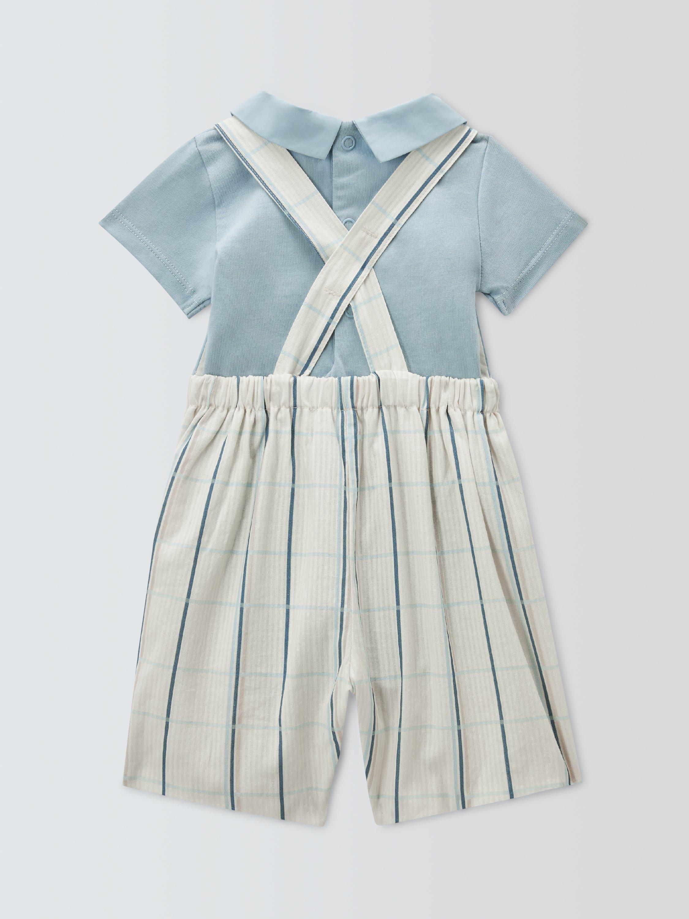 John Lewis Heirloom baby bibshorts bodysuit celestial blue imported from the UK