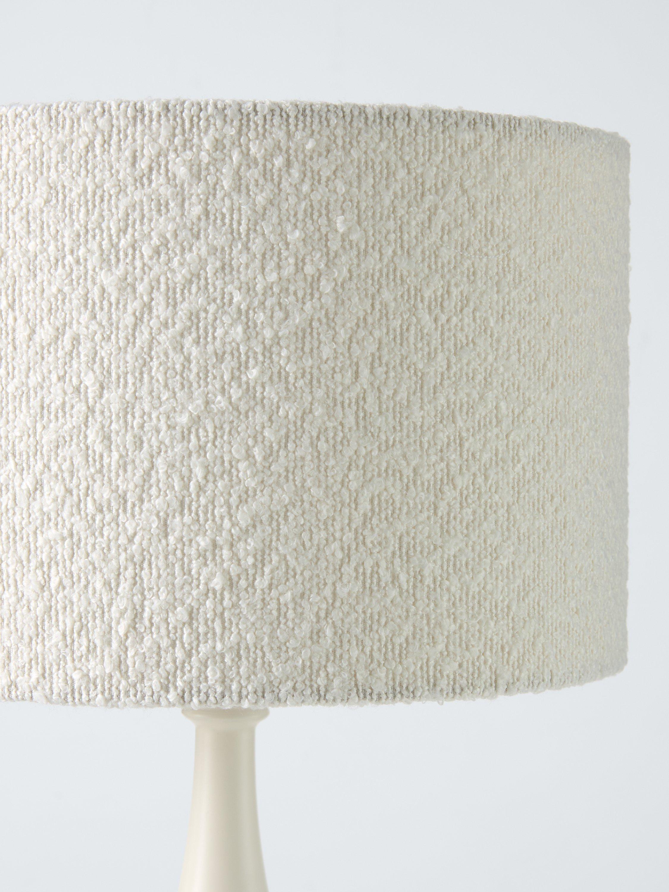 John Lewis Ameena boucle cylinder lampshade in white (British brand)