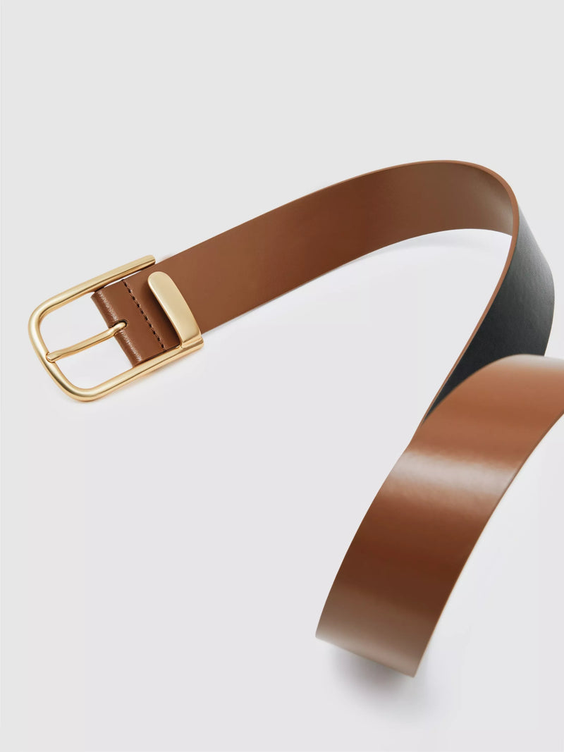Reiss leather belt tan regular width, UK version