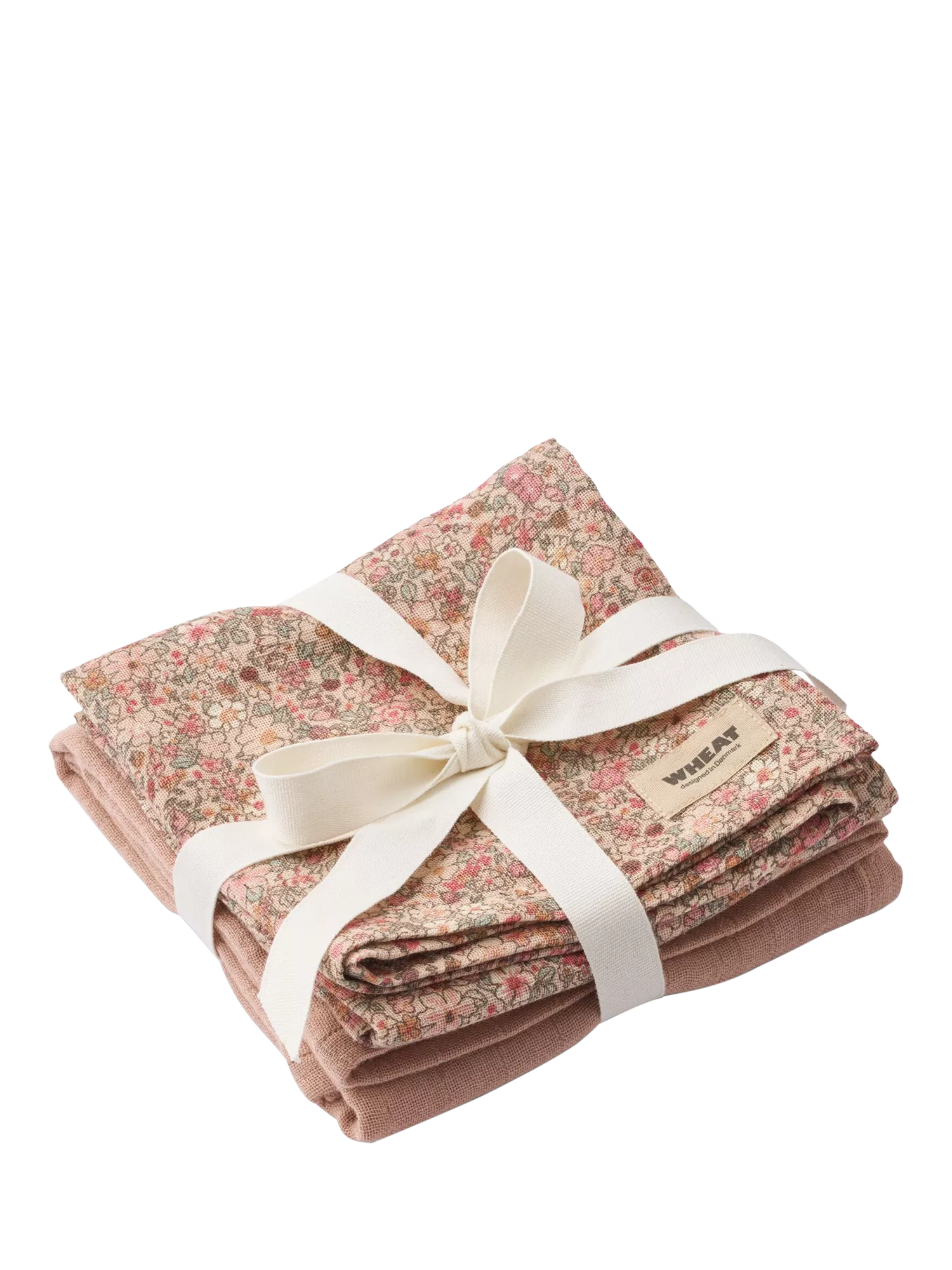 WHEAT baby muslin cloths pack of 2 rose dust, imported from the UK