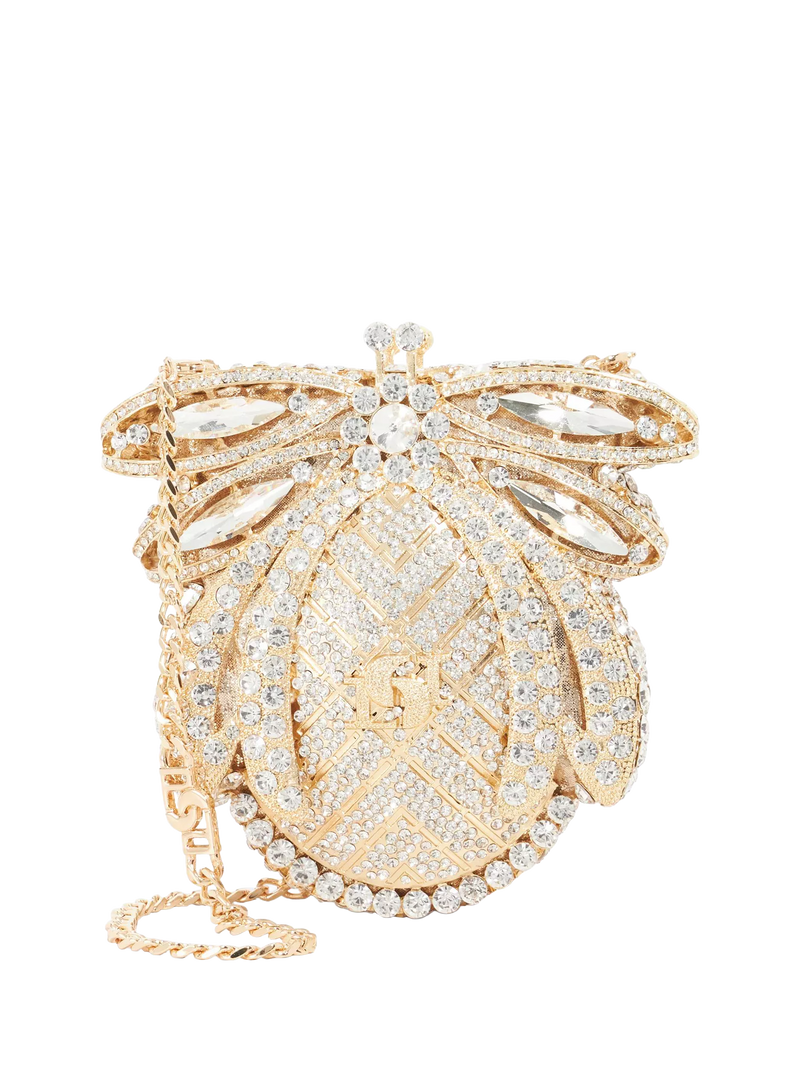 Dune London gold diamante clutch bag with chain strap (British brand)