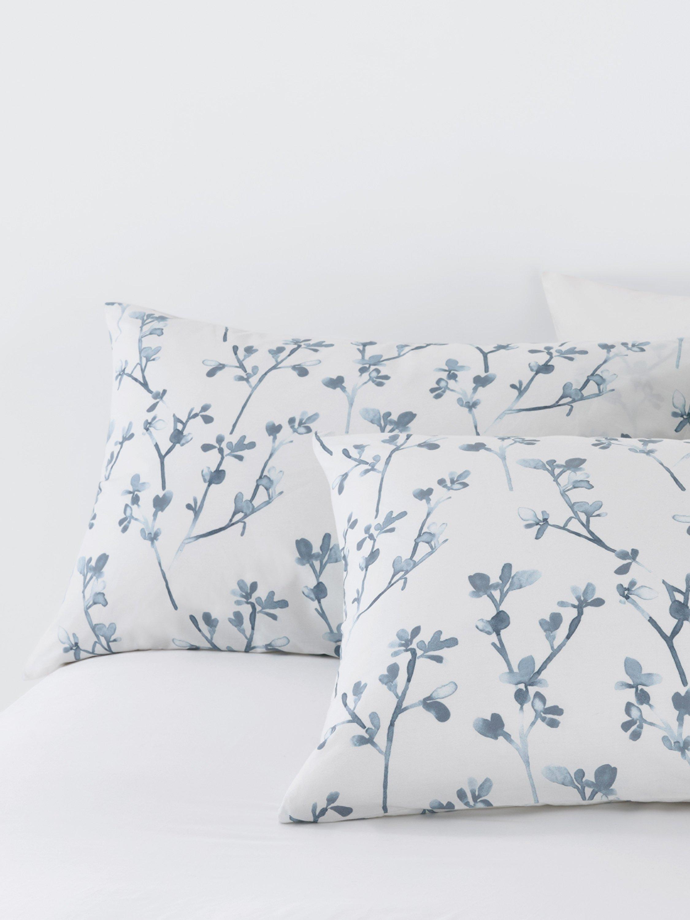 John Lewis Elena percale duvet cover set double floral blue, imported from the UK