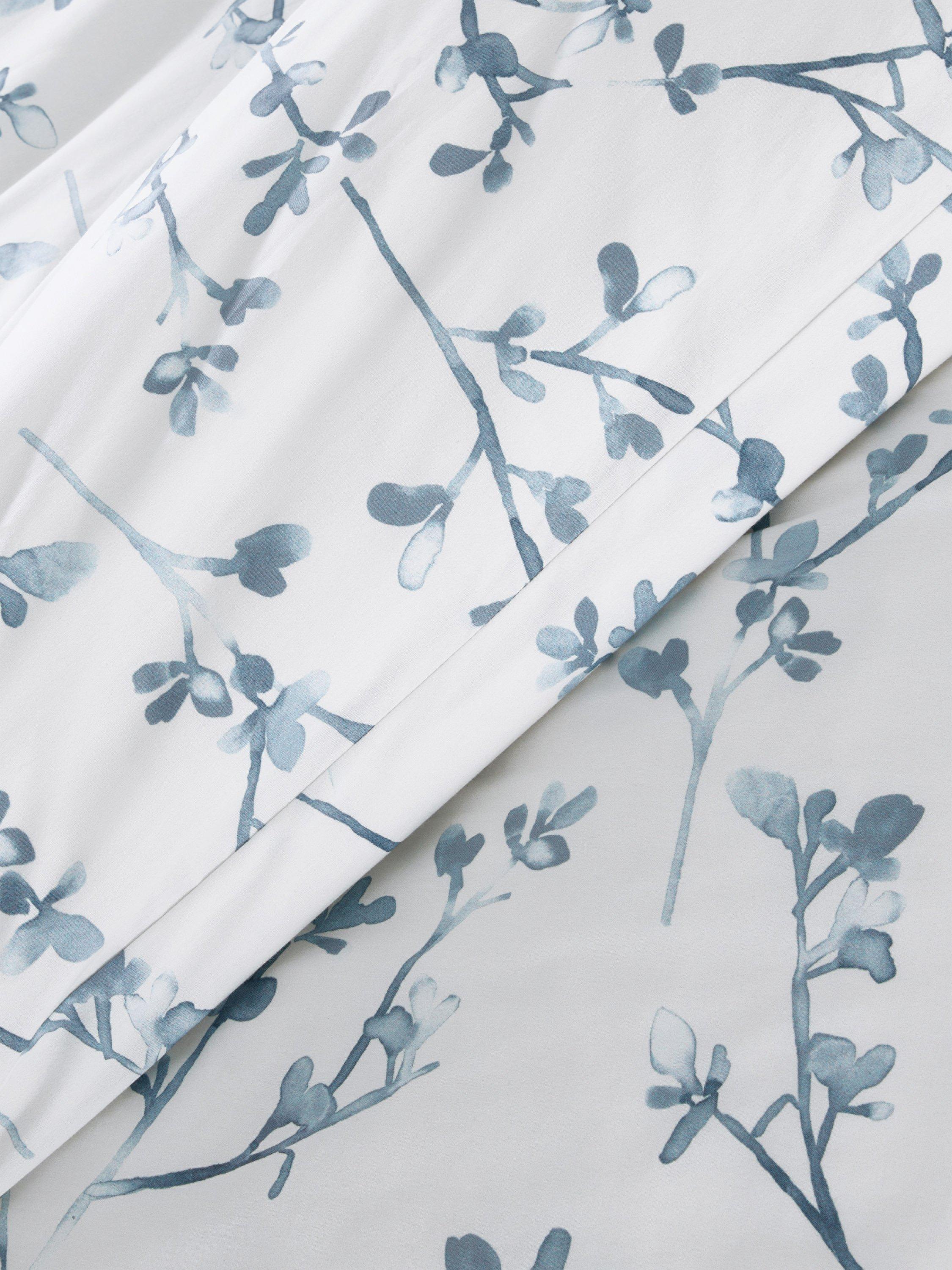 John Lewis Elena percale duvet cover set double floral blue, imported from the UK