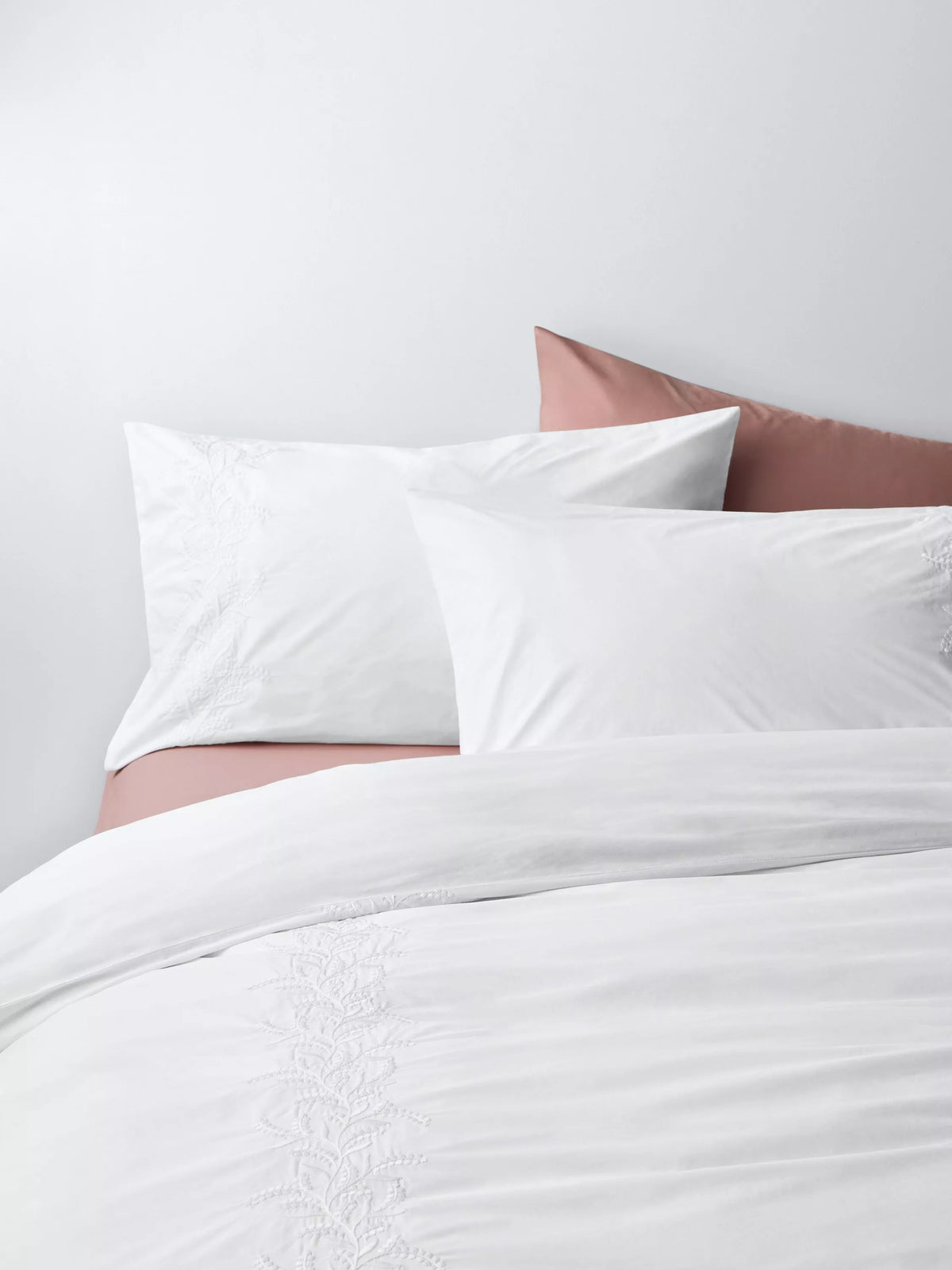 John Lewis embroidered percale duvet cover set 300 thread count (British brand)