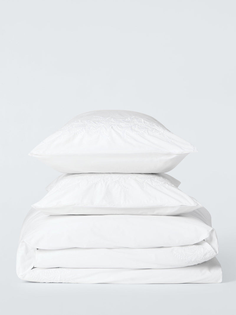 John Lewis embroidered percale duvet cover set 300 thread count (British brand)