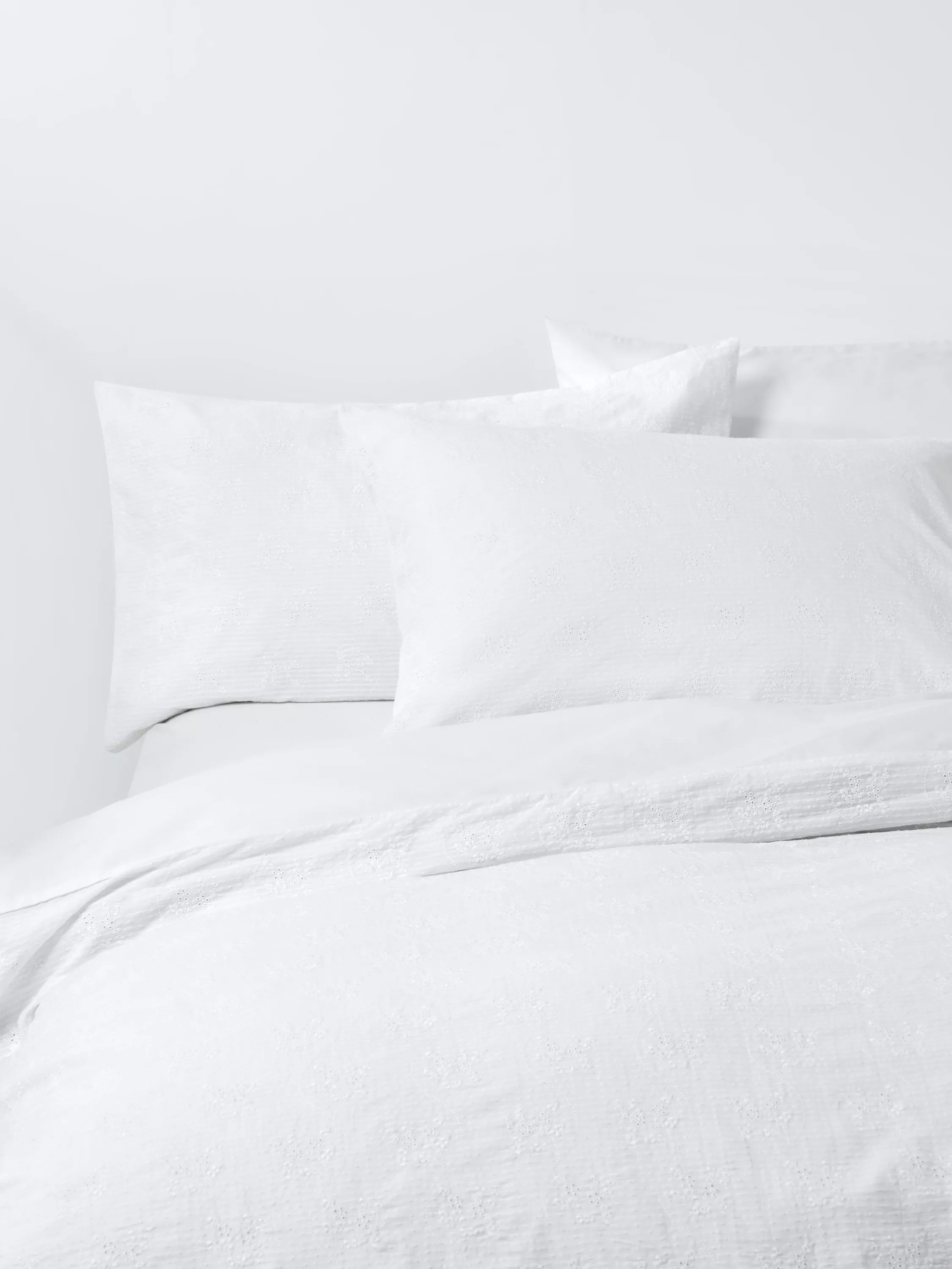 John Lewis Hemsby embroidered white duvet cover set double - British product