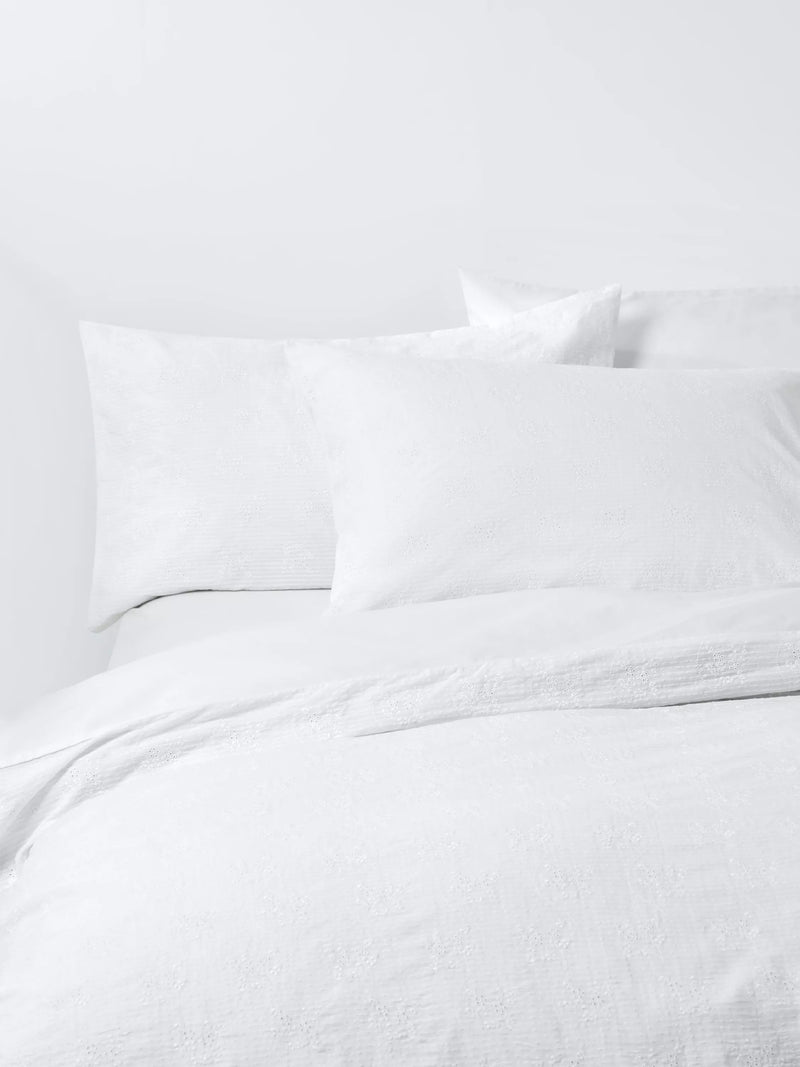 John Lewis Hemsby embroidered white duvet cover set double - British product