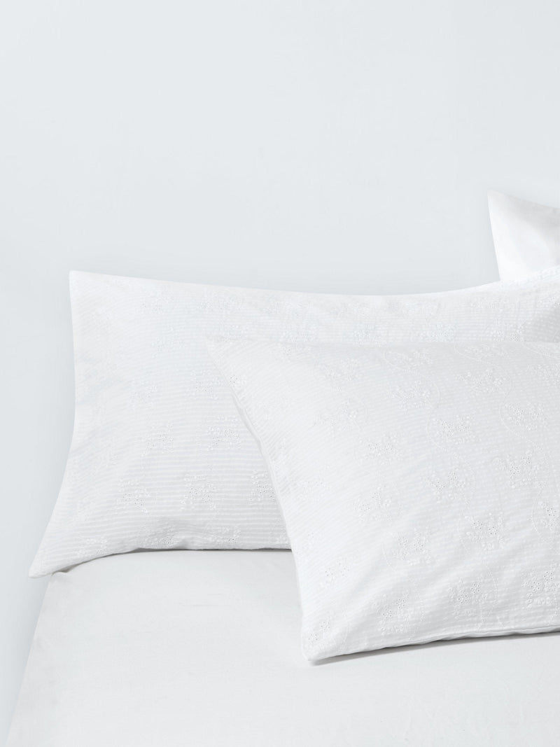 John Lewis Hemsby embroidered white duvet cover set double - British product