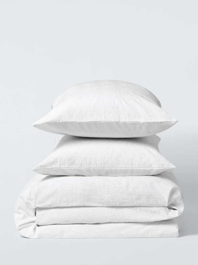 John Lewis Hemsby embroidered white duvet cover set double - British product