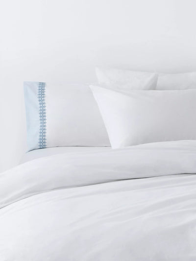 John Lewis John Lewis Kingham Pure Cotton Embroidered Percale Duvet Cover Set Double- Buy online at McGrocer