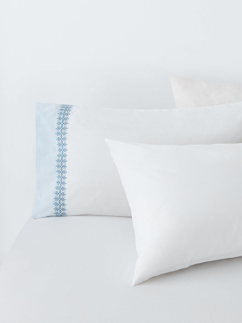 John Lewis embroidered percale duvet cover set double (British brand)
