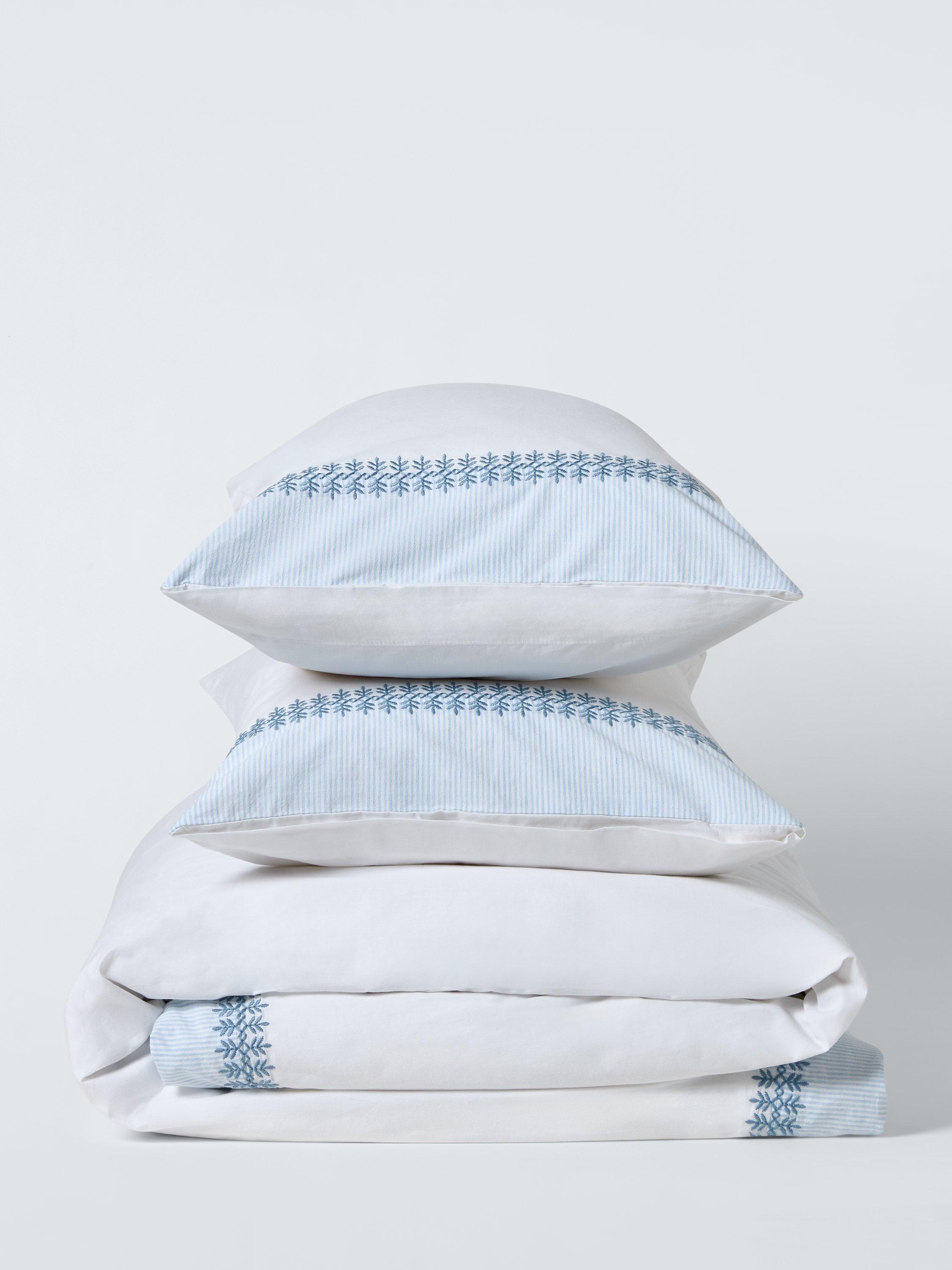 John Lewis embroidered percale duvet cover set double (British brand)