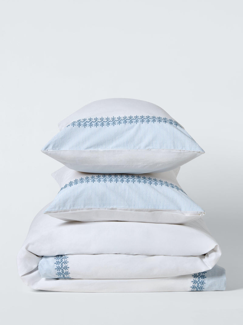 John Lewis embroidered percale duvet cover set double (British brand)