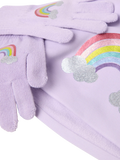 Lindex kids rainbow hat and gloves set lilac (British brand)