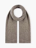 Brora Cashmere Knitted Scarf, Mushroom, One Size