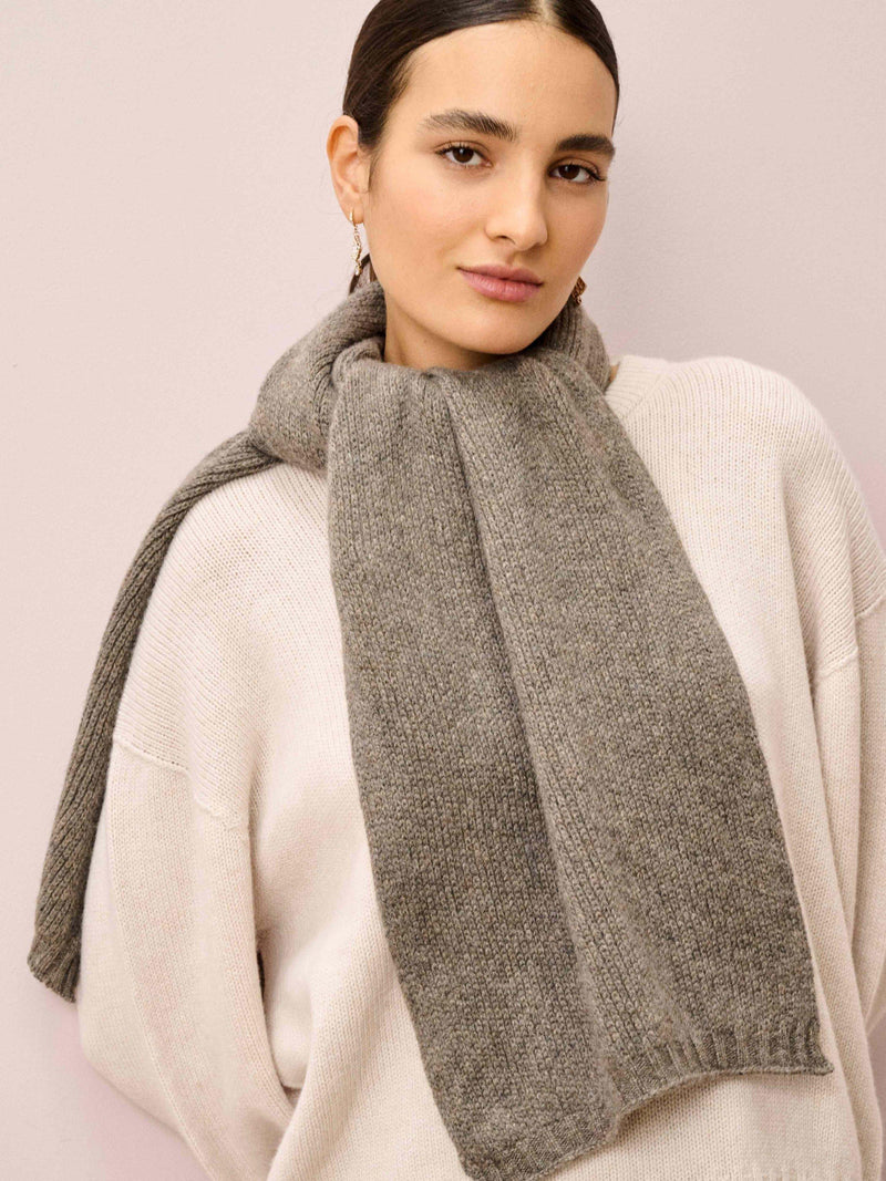 Brora cashmere knitted scarf 30x150cm, UK version
