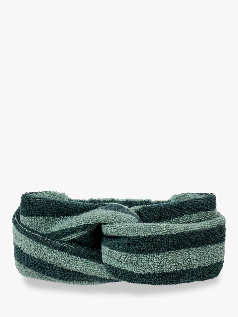 Piglet in Bed Pembroke stripe towelling headband - British product