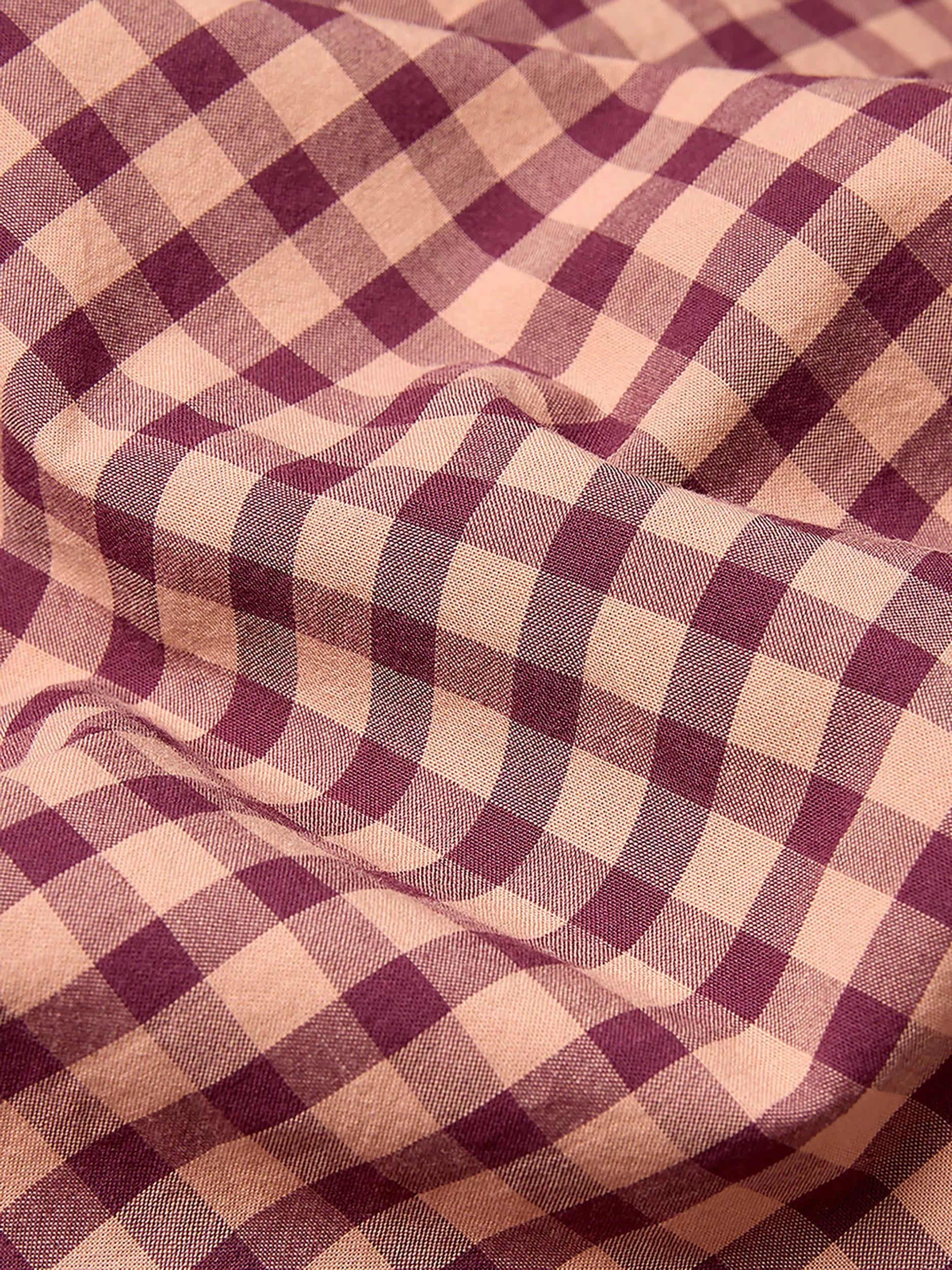 Piglet in Bed gingham bedding fig blush pink single, imported from the UK