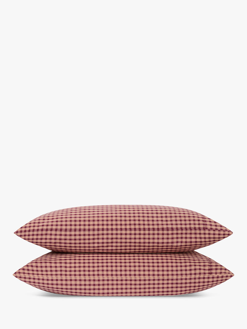 Piglet in Bed gingham bedding fig blush pink single, imported from the UK