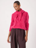 HUSH Pure Brushed Cashmere Triangle Scarf, Magenta Pink, One Size