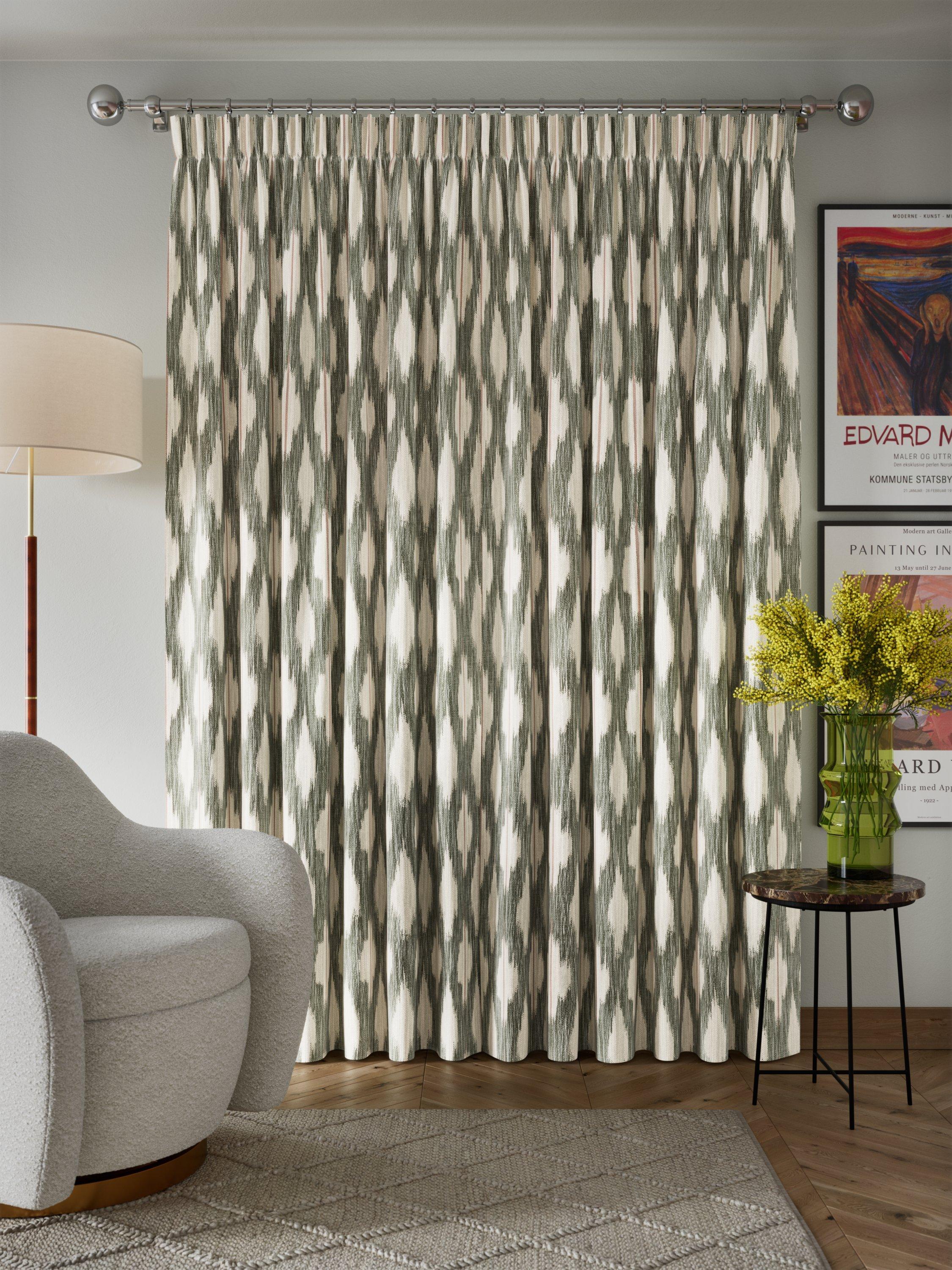 John Lewis woven lined pencil pleat curtains 167x137cm, imported from the UK