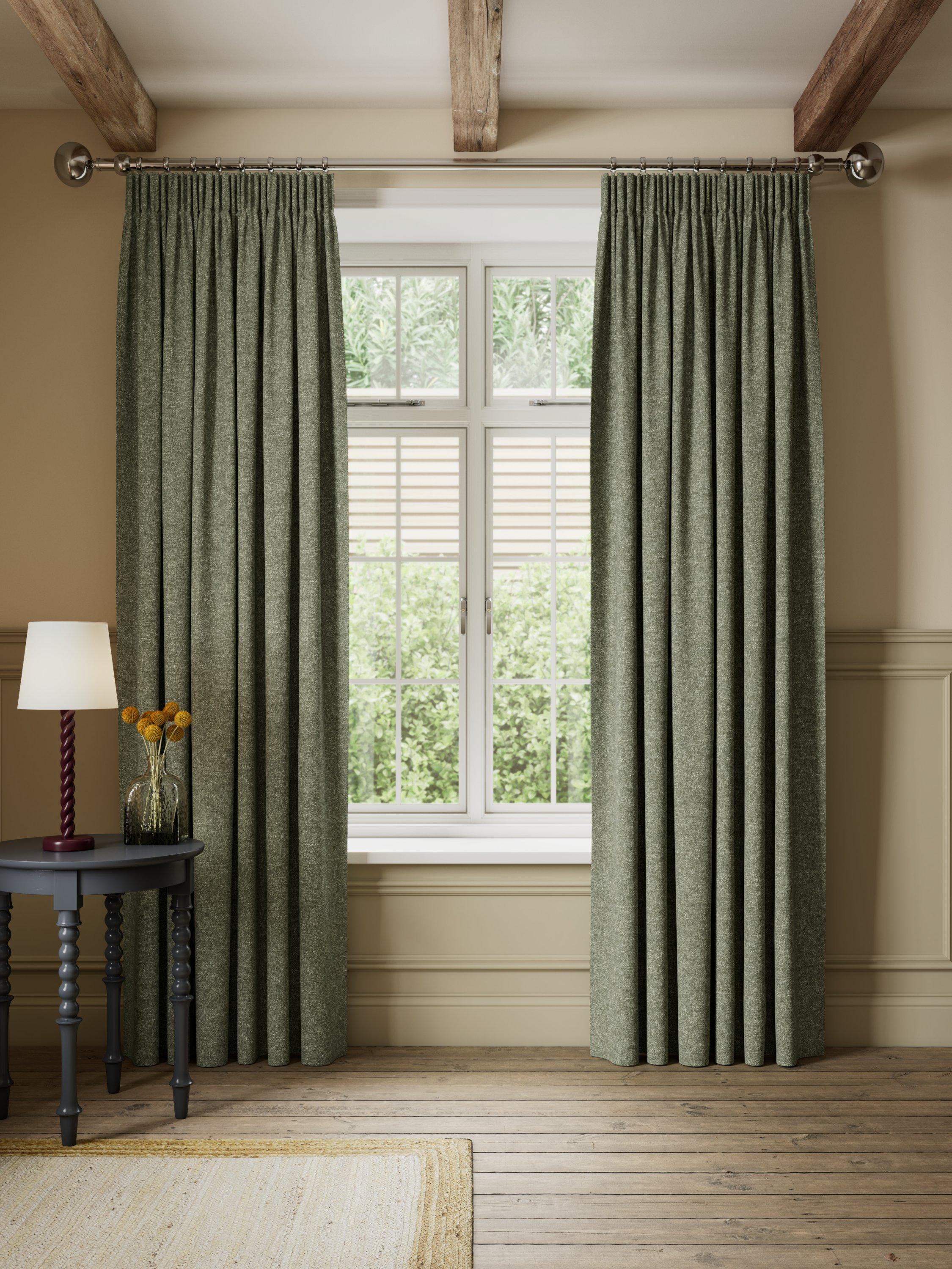 John Lewis rustic twill blackout pencil pleat curtains 167x137cm - British product