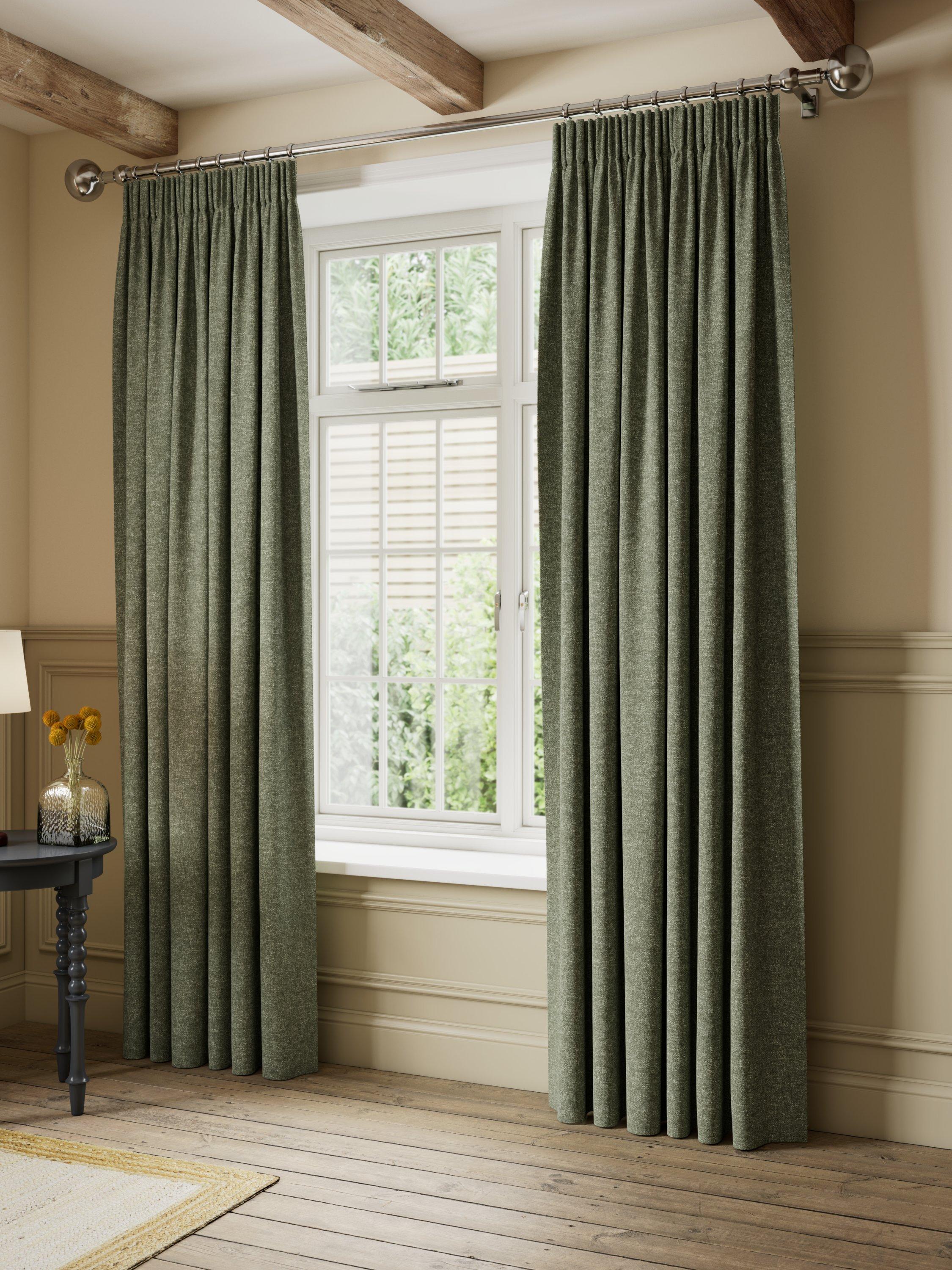 John Lewis rustic twill blackout pencil pleat curtains 167x137cm - British product