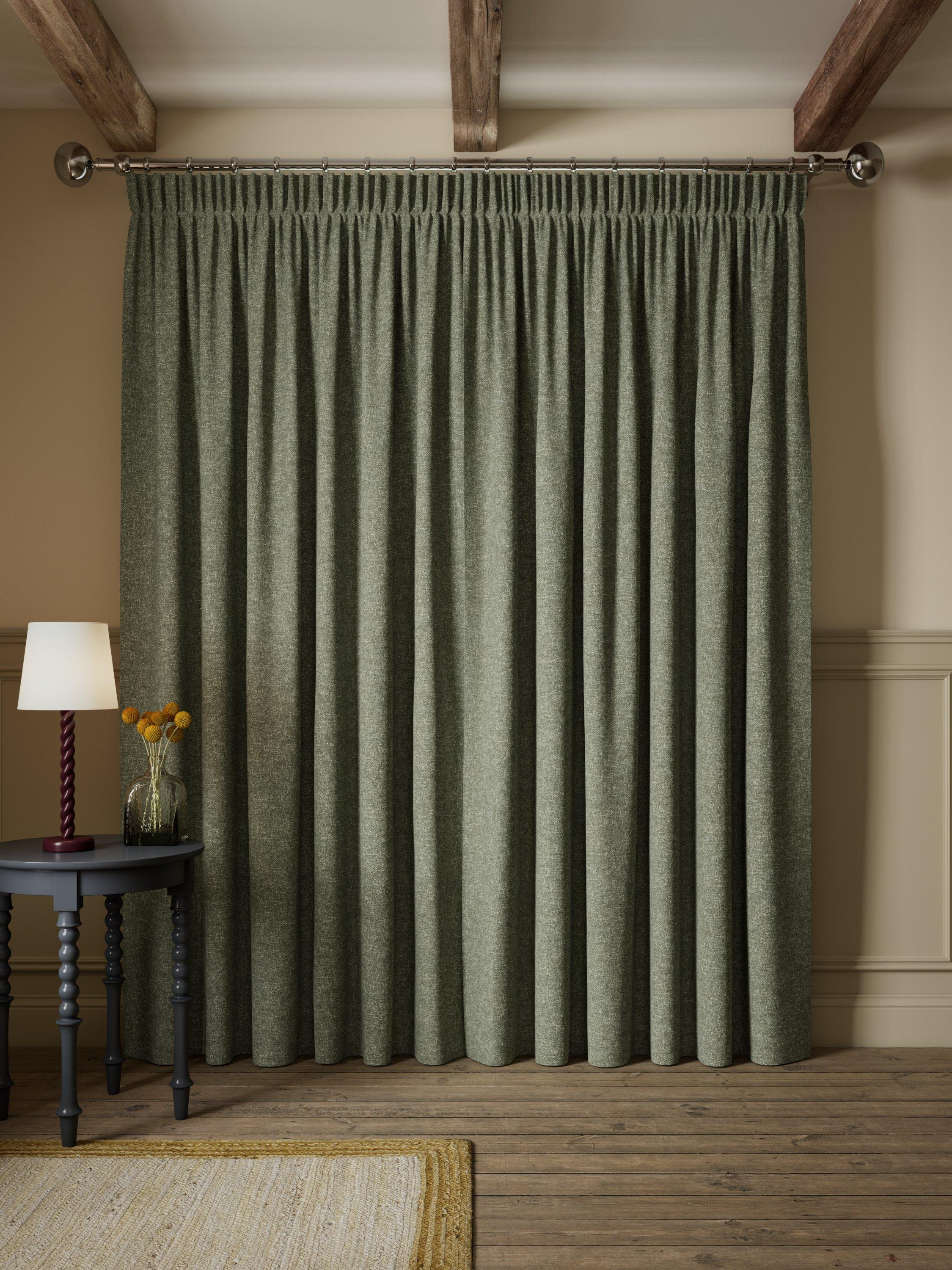 John Lewis rustic twill blackout pencil pleat curtains 167x137cm - British product