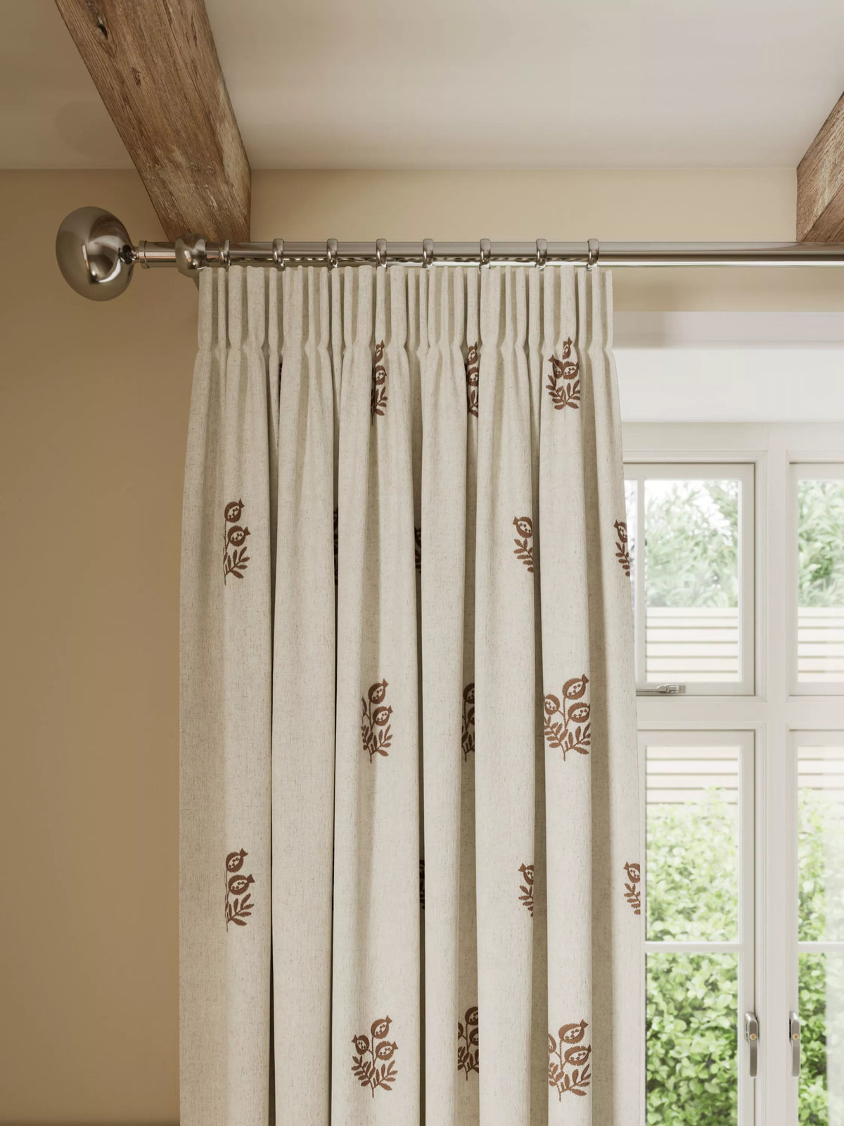 John Lewis Ariana embroidered pair lined curtains 137x167cm - British product