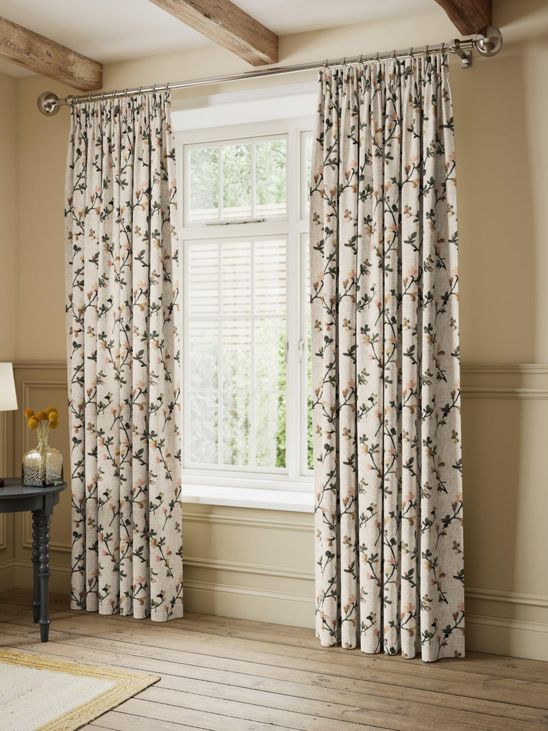 John Lewis floral pencil pleat curtains pair, imported from the UK