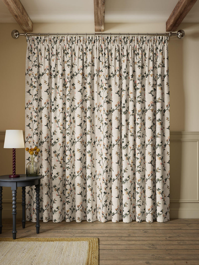 John Lewis floral pencil pleat curtains pair, imported from the UK