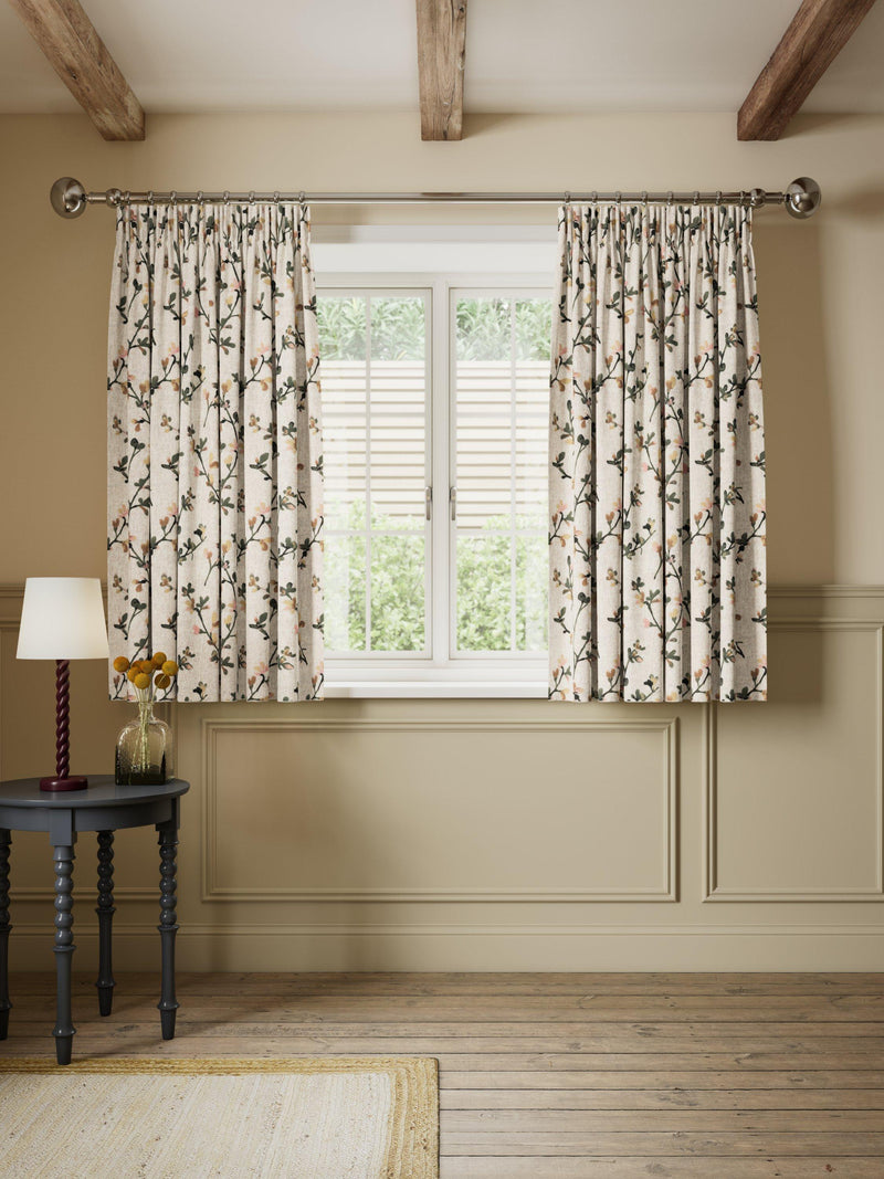 John Lewis floral pencil pleat curtains pair, imported from the UK