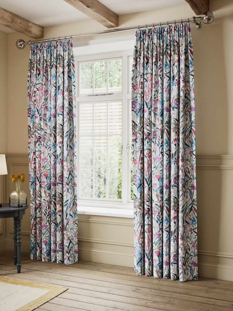 John Lewis Penelope blackout lined curtains floral print 167cm, UK version