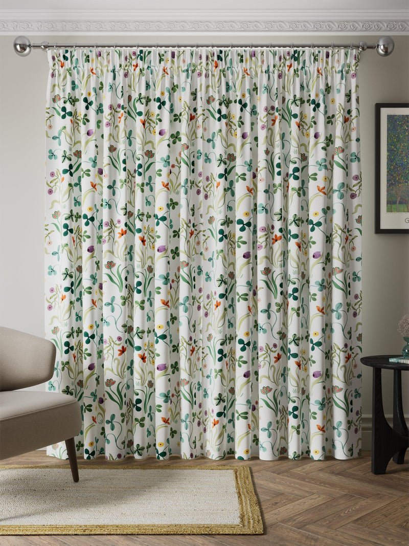 John Lewis Tulip Garden floral lined pencil pleat curtains - British product
