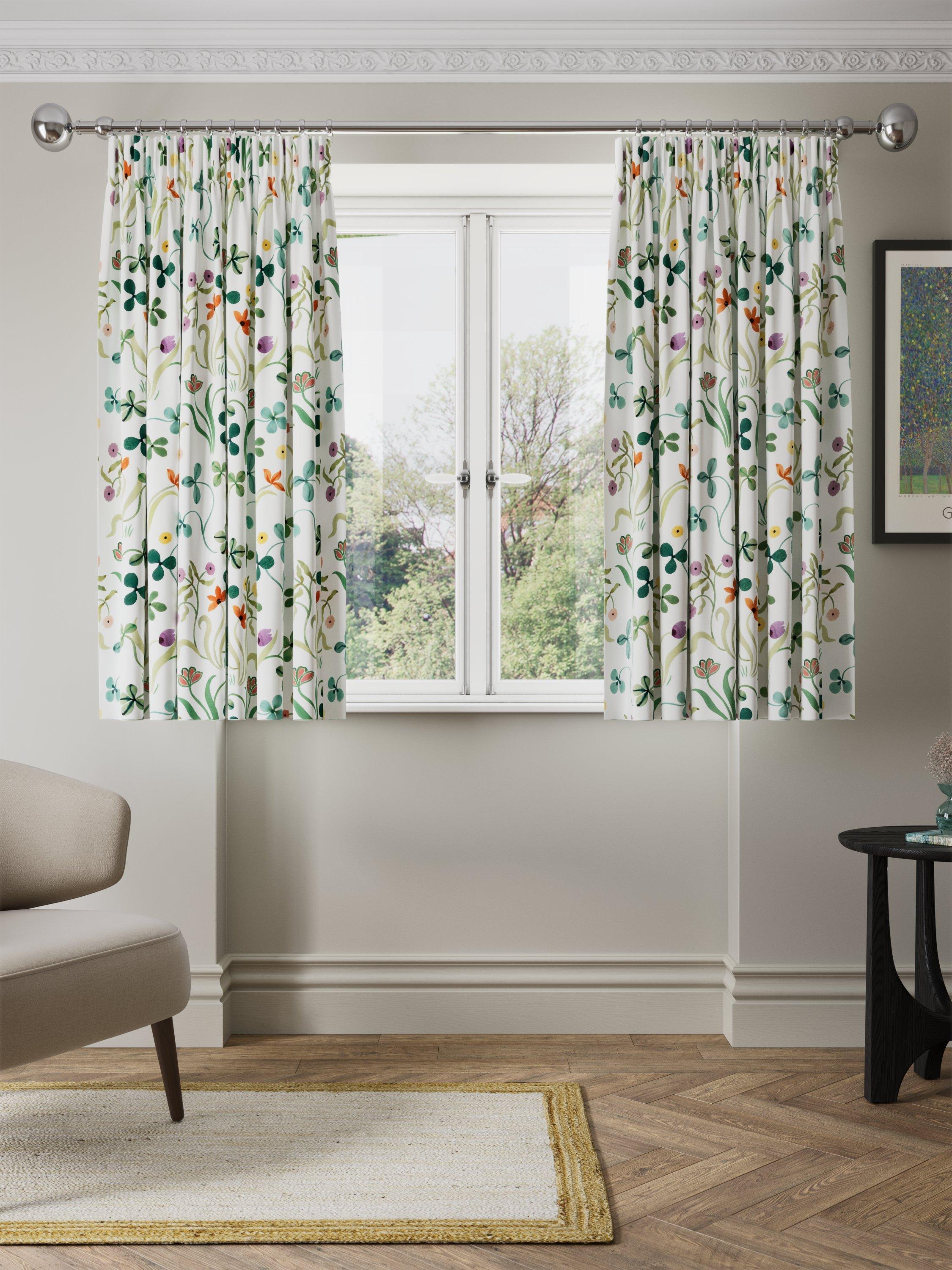 John Lewis Tulip Garden floral lined pencil pleat curtains - British product
