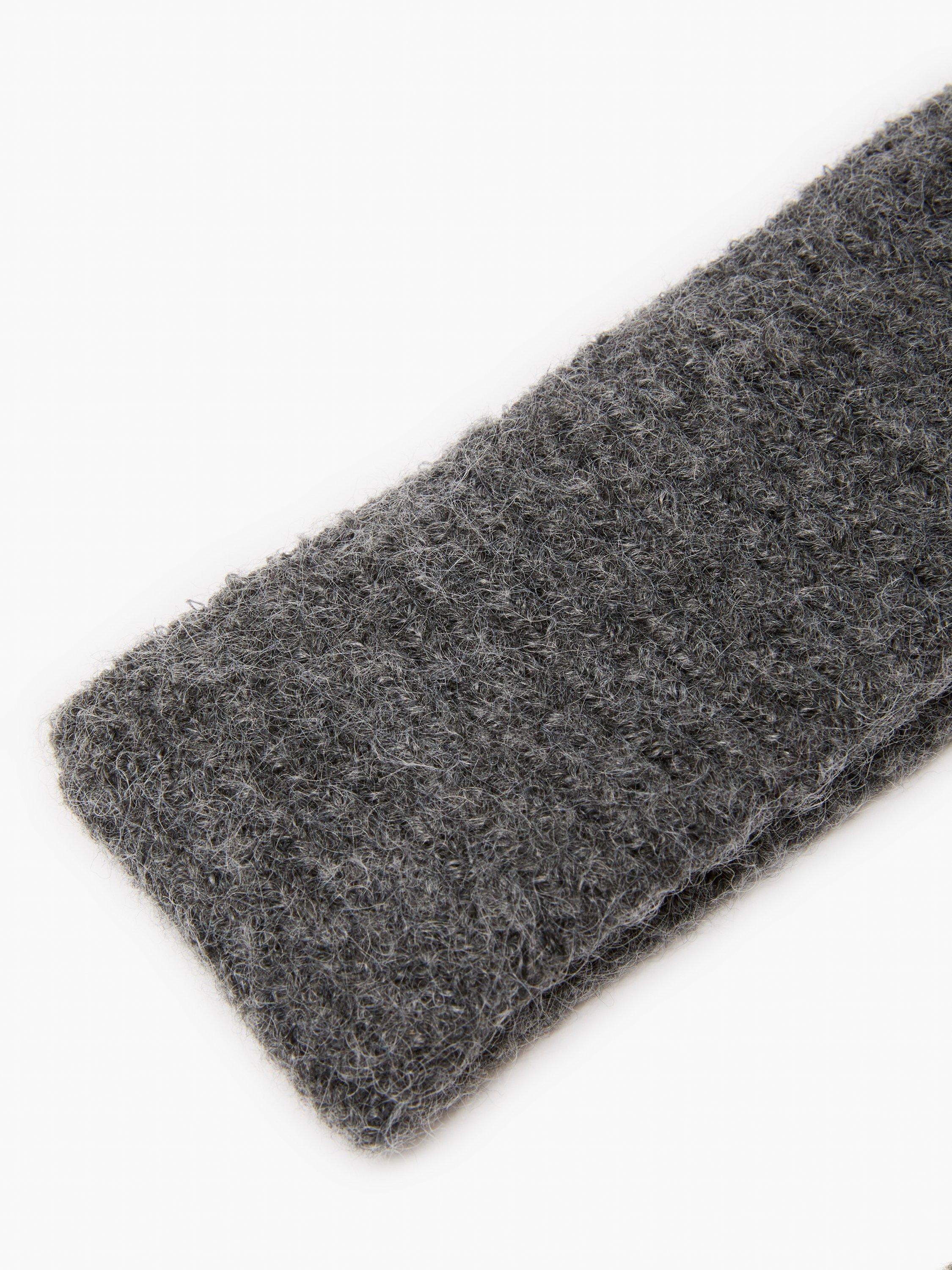 French Connection Kezia Knitted Headband Charcoal Grey, imported from the UK