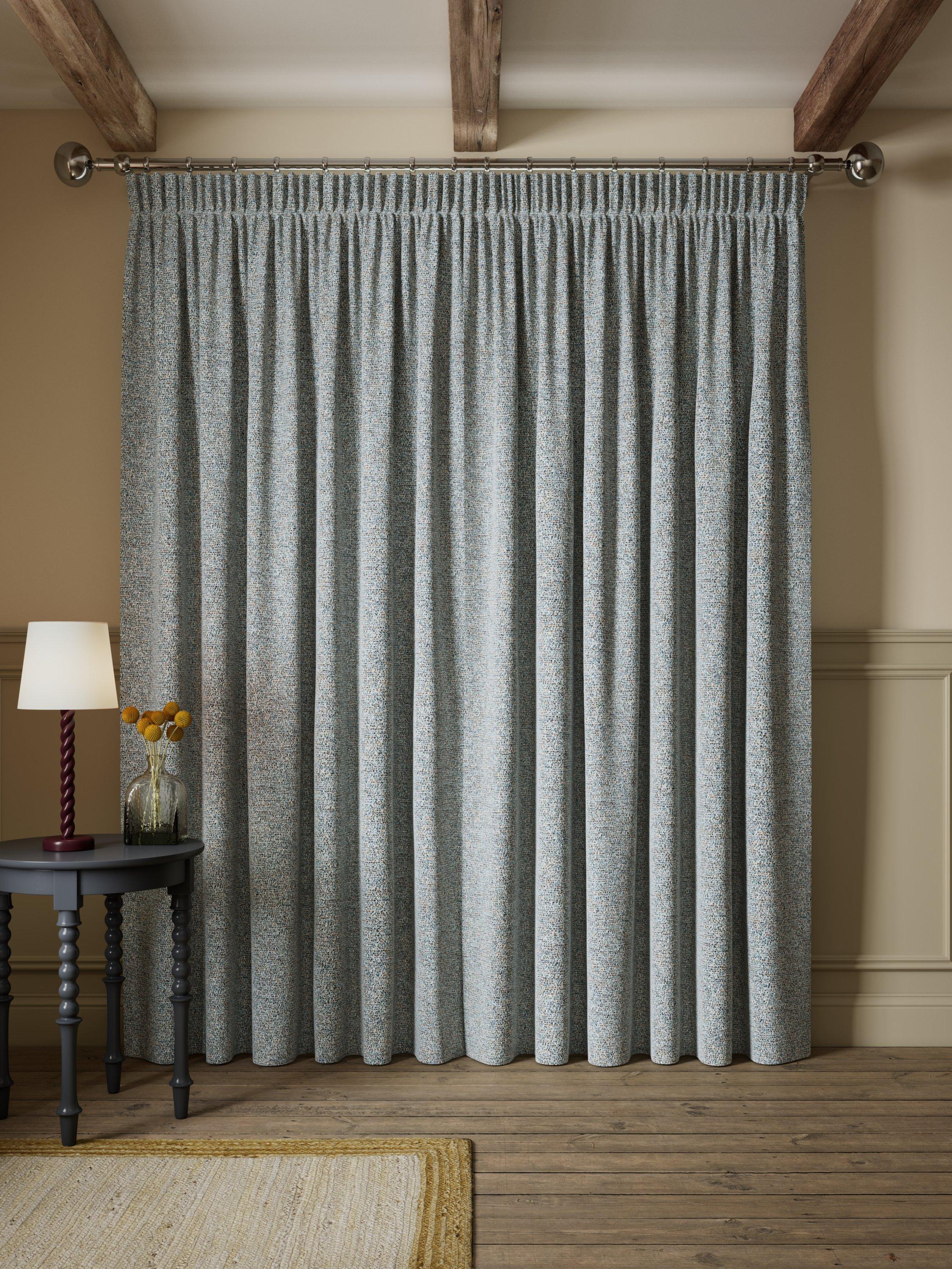 John Lewis Twisted Weave lined pencil pleat curtains multi 137cm drop (British brand)