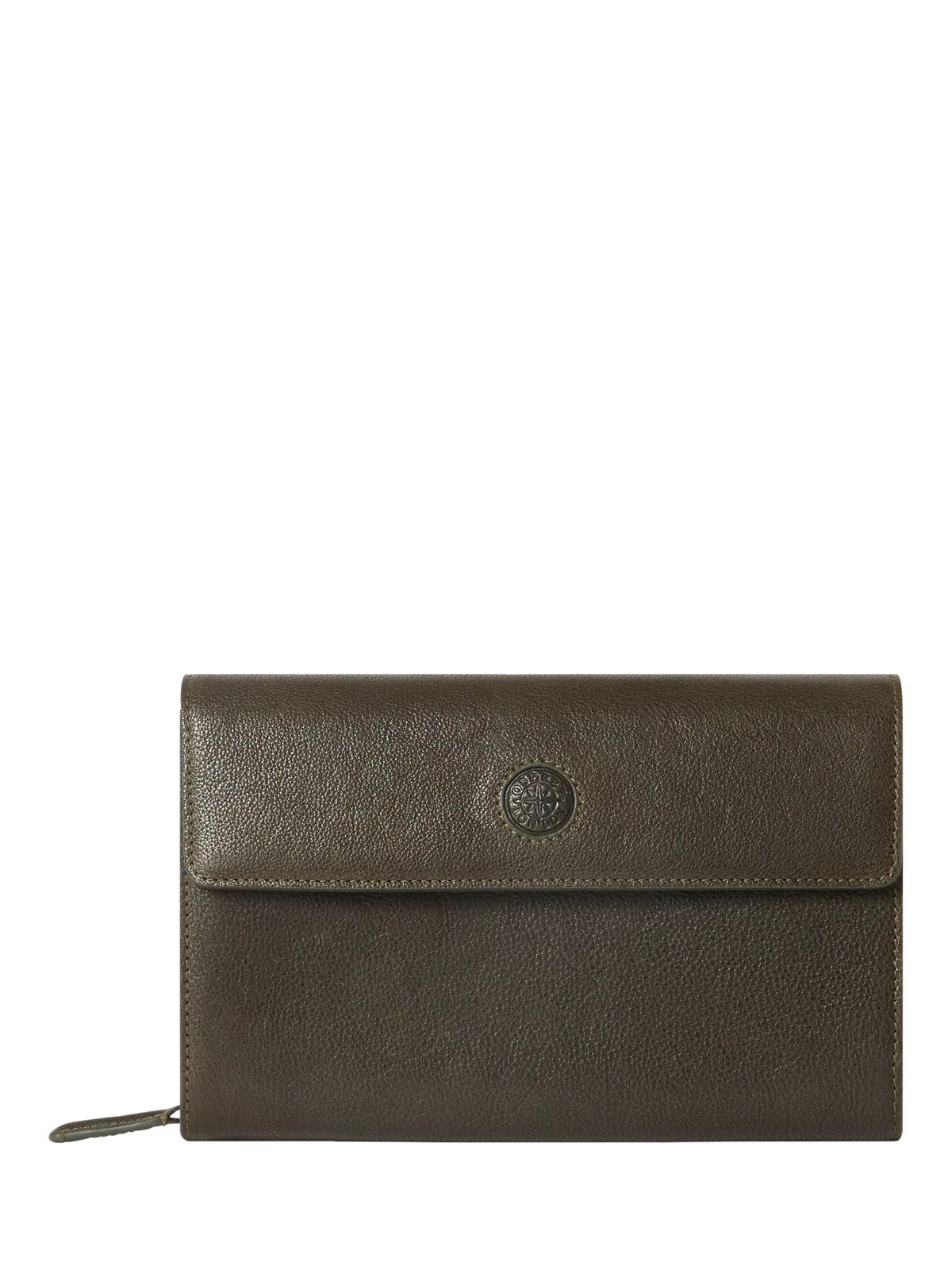 OSPREY LONDON Compass Leather Travel Organiser Dark Olive (British brand)