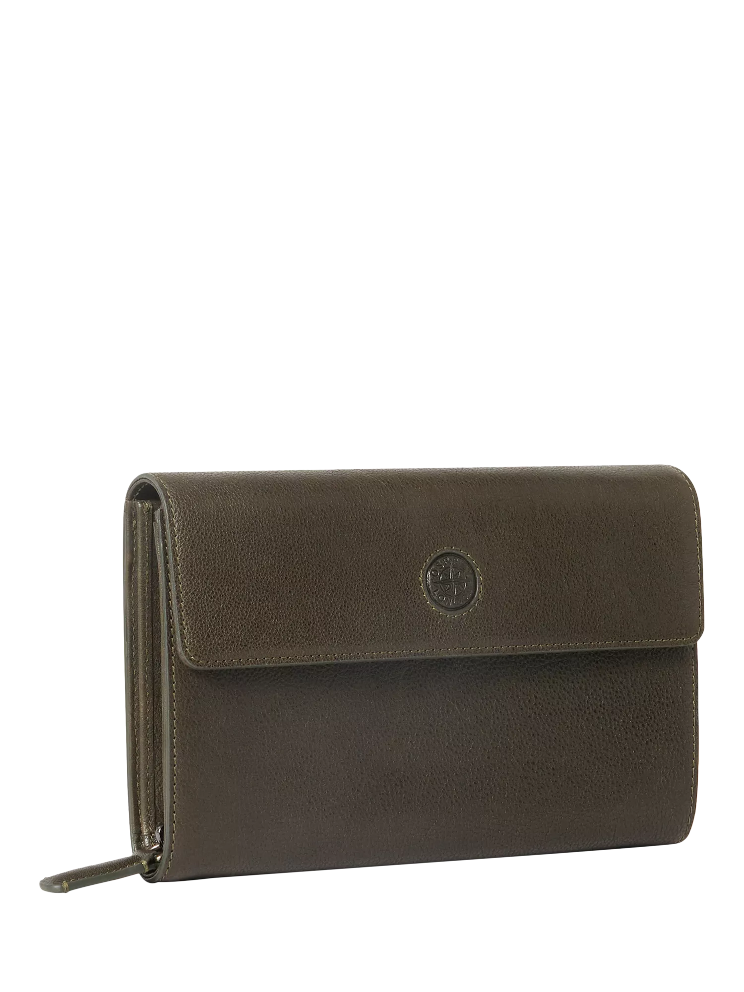 OSPREY LONDON Compass Leather Travel Organiser Dark Olive (British brand)
