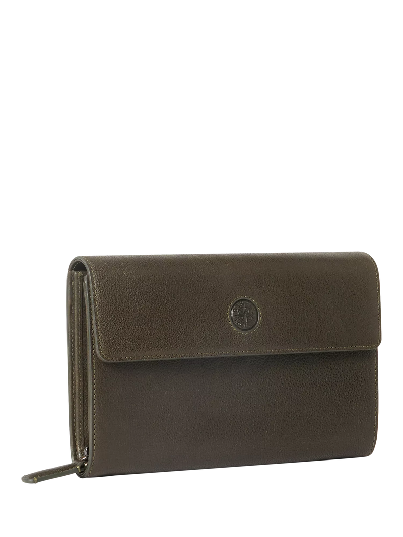 OSPREY LONDON Compass Leather Travel Organiser Dark Olive (British brand)
