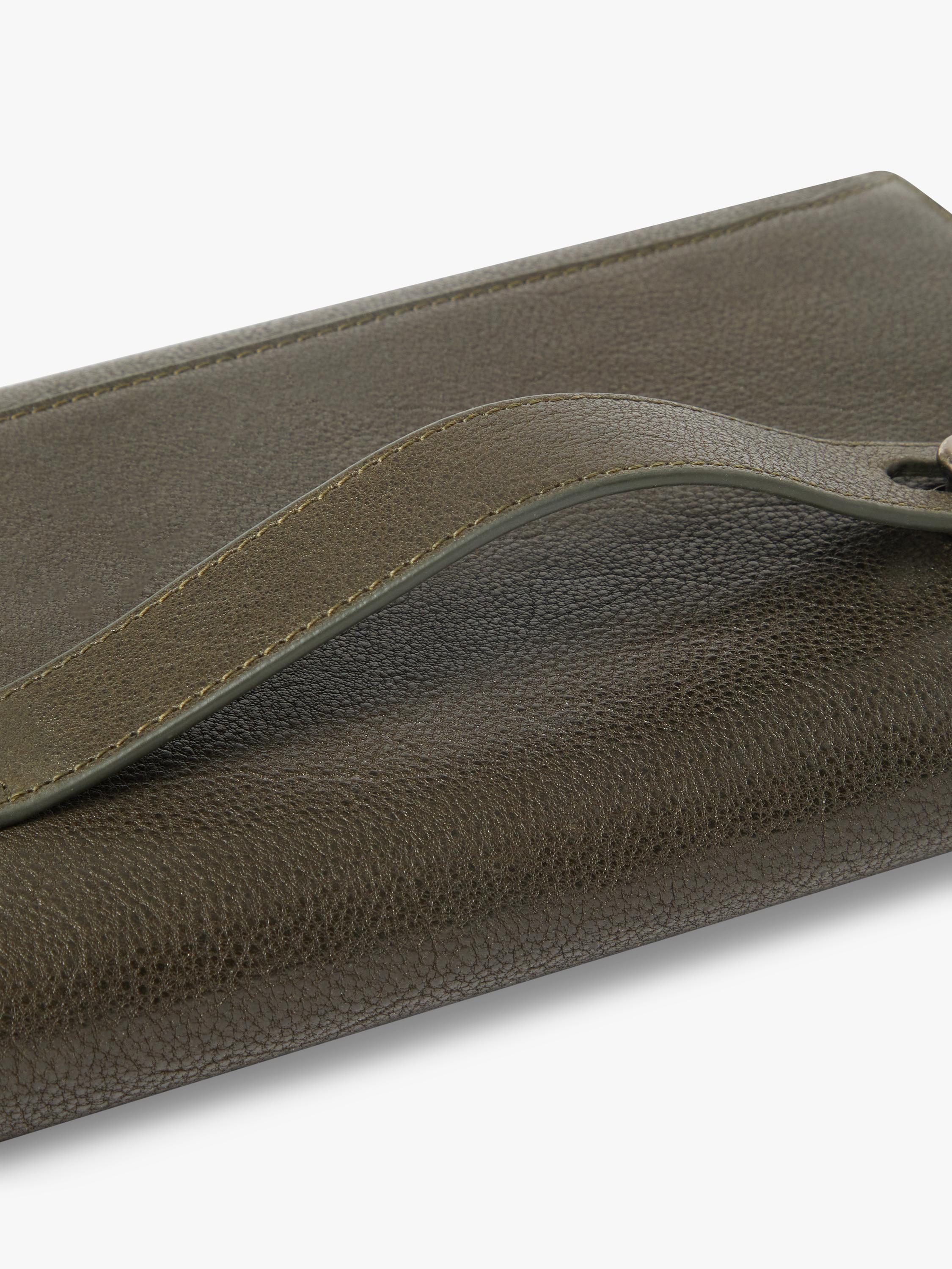 OSPREY LONDON Compass Leather Travel Organiser Dark Olive (British brand)