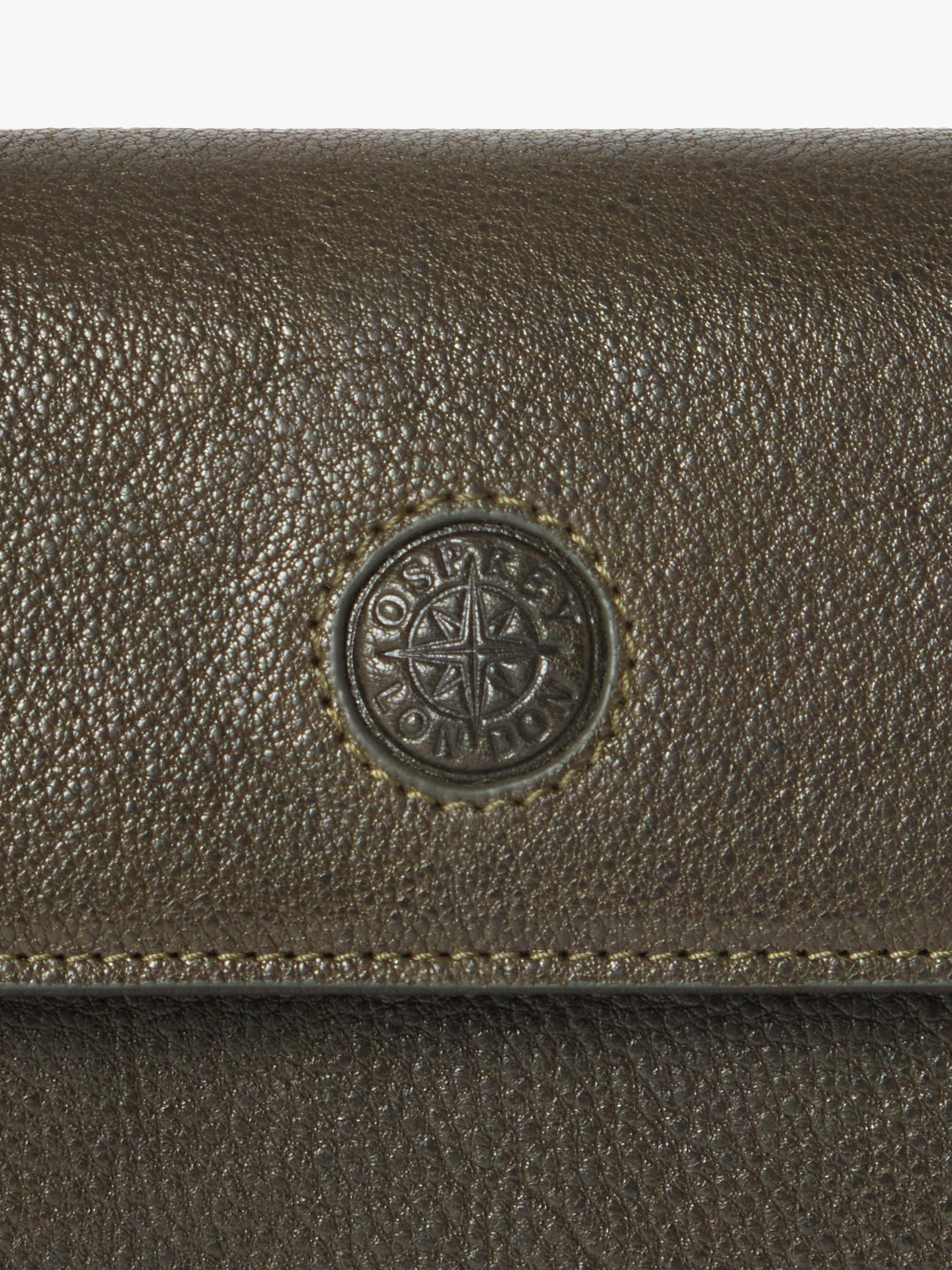 OSPREY LONDON Compass Leather Travel Organiser Dark Olive (British brand)