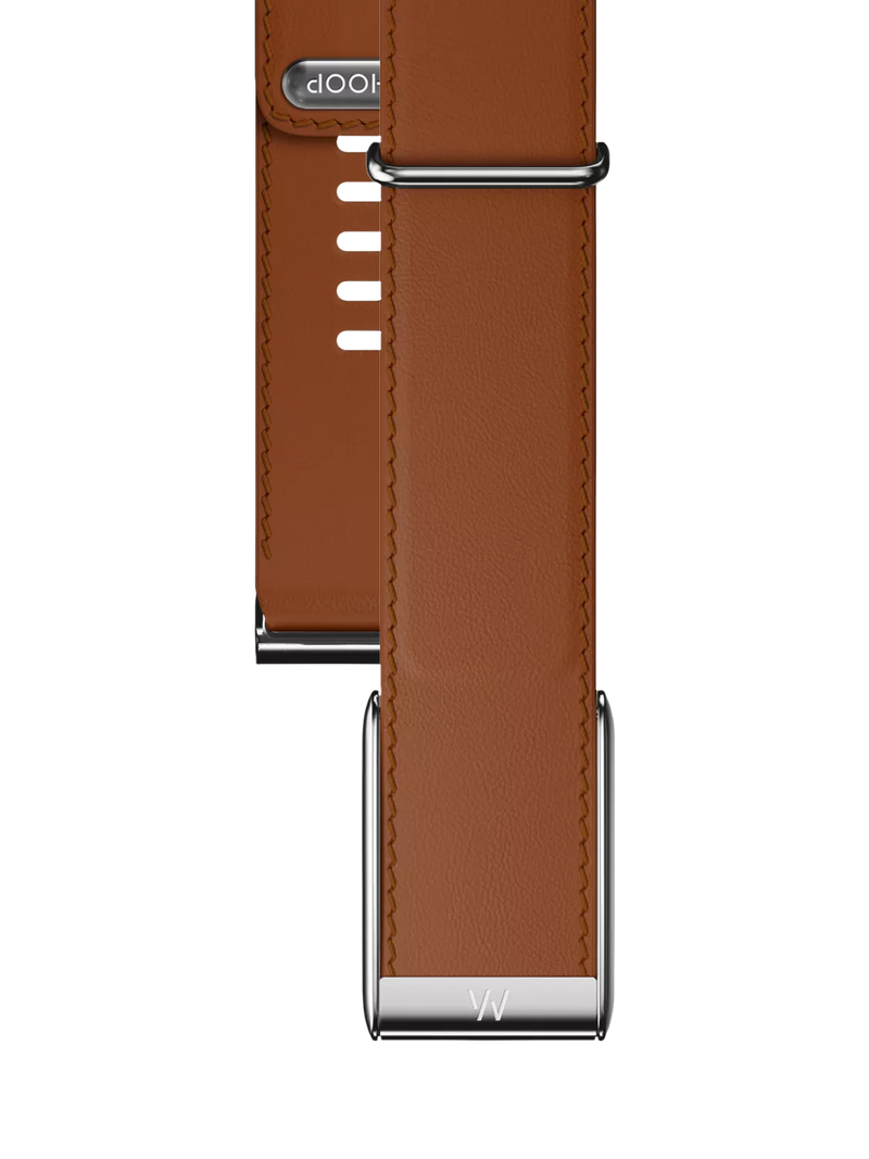 WHOOP LeatherLuxe Straight 5.0 Chestnut Band Strap Small