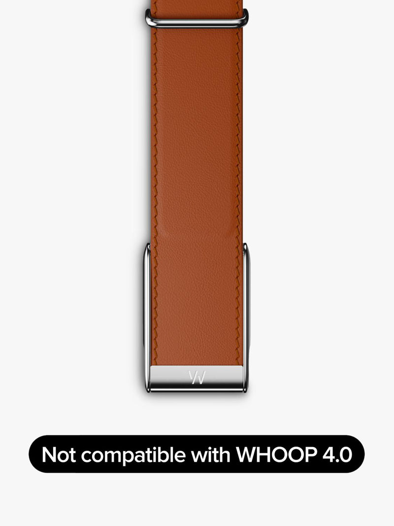 WHOOP LeatherLuxe Straight MG band strap brown, UK version